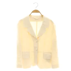 エルマノシェルビーノ ERMANNO SCERVINO リネン テーラードジャケット シングル 40 オフホワイト /DF ■GY57のサムネイル