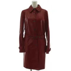 ランバン LANVIN レザーコート 38 赤 ラムレザー 長袖 ロング丈 A4C1042 /GG ■GY13のサムネイル