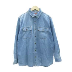 エドウィン EDWIN デニムシャツ カジュアルシャツ 長袖 XL 水色 ライトブルー 無地 /HO60 ■ECD001のサムネイル