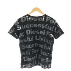 ディーゼル DIESEL プリント ロゴ Tシャツ カットソー 半袖 L ブラック /HK ■OS