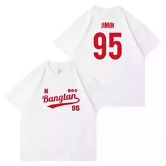 BTSジミン アリランフォトプリントTシャツ（顔Tシャツ） ホワイト XL