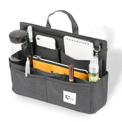 バッグインバッグ 大きめ トートバッグ用 【迷わない12の収納箇所】 自立 A4 横 インナー バッグ 仕切り 収納 整理 (e001)美品　おすすめ