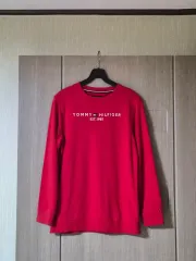 トミーヒルフィガー レッド スウェット Tシャツ S