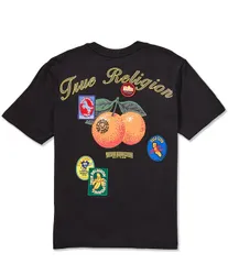 トゥルーレリジョン メンズ トップス シャツ True Religion Orchard Fruit Stamp Short Sleeve TShirt Jet Black ブラック