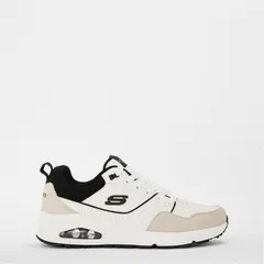 スケッチャーズ メンズ シューズ スニーカー スエード レザー Skechers Leather Duraleather And Suede Ove Runners Mens BlackWhite ホワイト