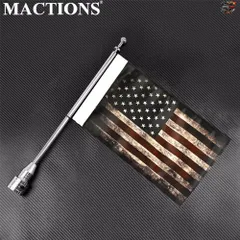 オートバイ用汎用リアサイドマウントフラッグポールフラッグ（ハーレーツーリング、ロードキング、スポーツスター883、1200用ラゲッジラッ