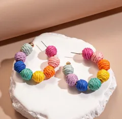 ピアス カラフル レインボー 大ぶり ジュエリー イヤーアクセサリー