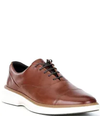 コールハーン メンズ シューズ オックスフォード キャップ レザー Cole Haan Mens OriginalGrand CitySpectre Leather Cap Toe Oxfords CH WoodburyDark NaturalIvory アイ