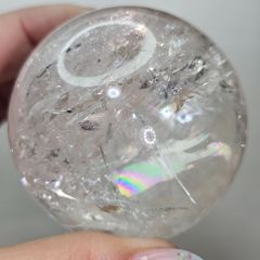 スフィア ローズクォーツ スモーキークリアクォーツ 丸玉 虹 アイリス