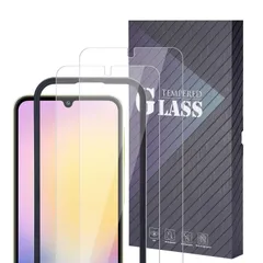 【人気商品】Galaxy A25 5G SC-53F SCG33 ガラスフィルム (2枚セット) 平面保護 指紋認証 ギャラクシーa25 5G 液晶保護フィルム 指紋防止 硬度9H 高透過率 + ガイド枠 気泡なし ラウンドエッジ加工 簡単貼り付け (Gala