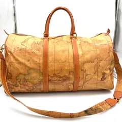 プリマクラッセ 地図柄 ボストンバッグ 2WAY 大容量 旅行鞄 ショルダーバッグ 茶