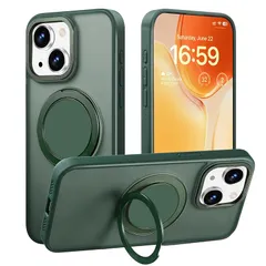 【新品】 【Magsafe対応・スタンド付き】Mcoifull iPhone14 ケース iPhone13 ケース マグネット搭載 ワイヤレス充電 耐衝撃 マット感 半透明 指紋防止 アジャスタブルスタンド アイフォン14 ケース アイフォン13 ケース ダー