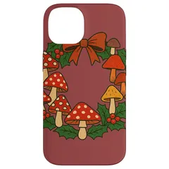 【新品】 クリスマスマッシュルームリース ユールマッシュルーム フォージャー スマホケース iPhone 14 用 0