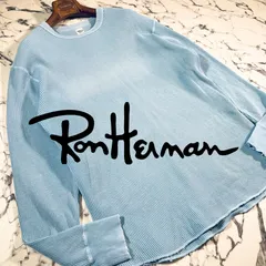 サーマル生地(XL位)●ロンハーマン RHC オーバーサイズ やや薄手 RonHerman ライトブルー 青水色 長袖 メンズ コットン 春夏 凸凹 インナーのサムネイル
