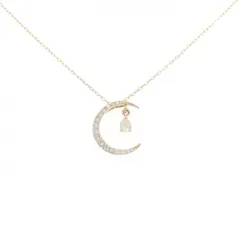 K18PG ムーン ダイヤモンド ネックレス 0.12CT