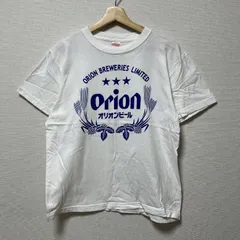 (^w^)b ORIONBEER オリオンビール Tシャツ BREWERIES LIMITED クルーネック ロゴプリント 半袖トップス カジュアル レジャー デイリー アメカジ 夏フェス ホワイト 白 青 ブルー メンズ サイズ M OM11724HGのサムネイル