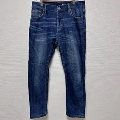 (^w^)b WORKMAN ワークマン ストレートデニム ジーンズ ウォッシュ加工 オールシーズン カジュアル ヒゲ加工 デイリー ジーパン ボトムス 色落ち ブルー インディゴ 青 メンズ サイズ L OM11749HG