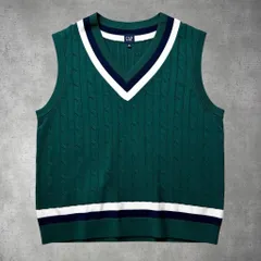 GAP ケーブル Vネック ニットベスト XL 26-2-18
