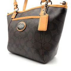 【美品✨】COACH  y2k Authentic Signature Tote Bag 2WAY Shoulder Bag Dark Brown Vintage Signature Handbag