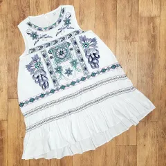 QSYR 刺繍 ワンピース フリーサイズ