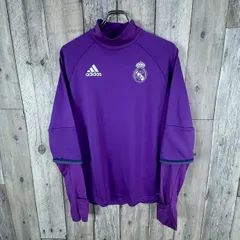 adidas アディダス レアル マドリード パープル 紫 サッカー フットサル ウェア climacool クリマクール ラグラン ドリルトップ ジャージ 速乾 ロンT XL サイズ