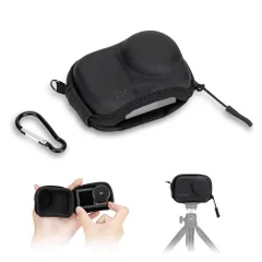 新品 JJC DJI Osmo Action 6 / 5 Pro / 4 / 3 カメラケース ミニキャリングケース 耐震 防塵 防滴 底部開口設計 自撮り棒を付けたまま収納可能 EVA＋マイクロファイバー 旅行 ピクニック アウトドア 撮影最適 カラビナ付きのサムネイル