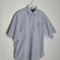 105-110 ポロ シアサッカー 半袖 シャツ カラーTシャツ purcell ストライプ