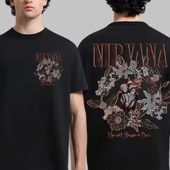 新品 ニルバーナNIRVANA バンドTシャツ ミュージックTシャツ アーティストTシャツ ブラック XLサイズ バンティー バンT バンド ロック ゴシック メタル グランジ メンズ 半袖 夏物 夏服 両面プリント グラフィック アメカジ アメリカン USAのサムネイル