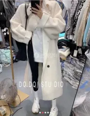 アイボリー ボア ロング コート 新品 フリーサイズ