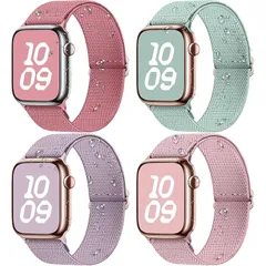 【新品】 【4枚入り】 for Apple Watch バンド 42mm（S11/10） 41mm 40mm 38mm 編み込み アップルウォッチ バンド ナイロン 交換ベルト 伸縮性 滑り止めバックル付き iWatch Series11 10 9 8 7 1