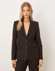 マンゴ レディース アウター ジャケット・ブルゾン ブレザー Mango Bergen tailored classic blazer part of a set BROWN ブラウン
