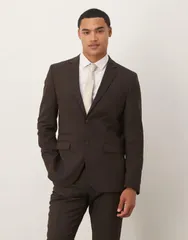 セレクティッド メンズ アウター ジャケット・ブルゾン スリムフィット ウール ブレザー Selected wool blend slim fit blazer Demitasse ブラウン