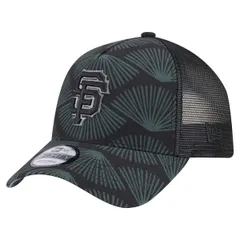 ニューエラ メンズ アクセサリー 帽子 Mens New Era Black San Francisco Giants 9FORTY AFrame Trucker Adjustable Hat Black ブラック