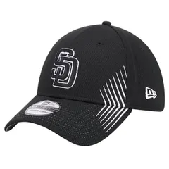ニューエラ メンズ アクセサリー 帽子 Mens New Era Black San Diego Padres Active Dash Mark 39THIRTY Flex Hat Black ブラック