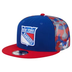 ニューエラ メンズ アクセサリー 帽子 メッシュ Mens New Era BlueRed New York Rangers Camo Meshback 9FIFTY Snapback Hat Blue ブルー