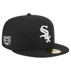 ニューエラ メンズ アクセサリー 帽子 MensNew Era Black Chicago White Sox 125th Anniversary 59FIFTY Fitted Hat Black ブラック