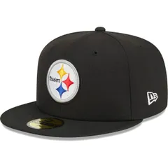 ニューエラ メンズ アクセサリー 帽子 Tシャツ Mens New Era Black Pittsburgh Steelers Main 59FIFTY Fitted Hat Black ブラック