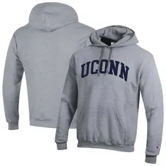 チャンピオン メンズ アウター パーカー・スウェット フリース Mens Champion Heather Gray UConn Huskies Basic Arch Fleece Pullover Hoodie Heather Gray グレー