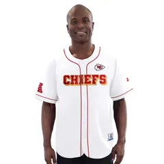 スターター メンズ トップス シャツ ジャージー MensStarter White Kansas City Chiefs Relay FullButton Baseball Jersey Whiteのサムネイル