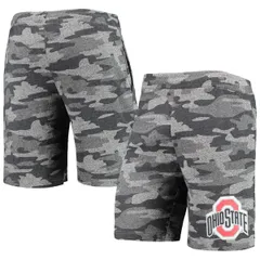 コンセプツ スポーツ メンズ ボトムス ハーフパンツ・ショーツ パイル ショートパンツ Mens Conceptsport CharcoalGray Ohio State Buckeyes Camo Backup Terry Jam Lounge Shorts