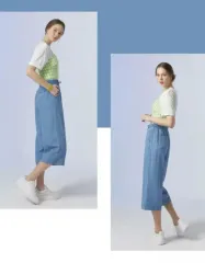 ワイド 7分クロップドパンツ (新品) 55
