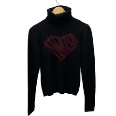 MOSCHINO CHEAP&CHIC(モスキーノ チープ&シック) 長袖セーター サイズI 40 レディース - 黒×ボルドー タートルネック/ハートのサムネイル