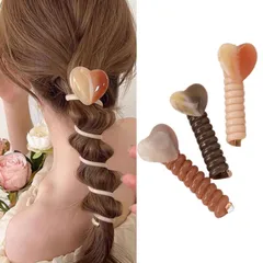 新品 HAPVITAL コイルポニー スパイラルヘアゴム ヘアアクセサリー 調節可能で 韓国風 おしゃれ 人気 蝶結び コイルアップ ワイヤーポニー 可愛い 跡がつかない アレンジ自在 全年使用 入学式 結婚式 卒業式 デート (シンプルな3点セット)