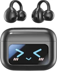 ☆新品☆ワイヤレスイヤホンbluetooth【ANC+ENC対応・多機能タッチスクリーン・耳を塞がない】イヤーカフ Bluetooth5.4技術 Hi-Fi音質 ノイズキャンセリング AI通話 オープンイヤー 耳挟み型 音漏れ防止 ブルートゥ b32d50ea
