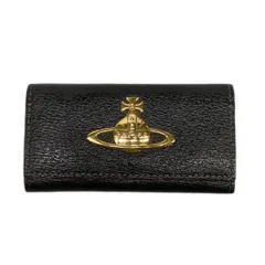 VivienneWestwood(ヴィヴィアンウエストウッド) キーケース 黒 オーブ/4連フック/キーリング付き レザー