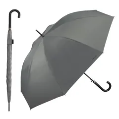 新品 【レザー調ハンドル】男の晴雨兼用傘 Wpc. IZA(イーザ) GENTLE STANDARD グレー ≪遮熱/遮光率100%/UVカット率100%/UPF50＋/晴雨兼用≫ 長傘 親骨65cm 大きい ジャンプ 日傘 メンズ ZA03-001-101