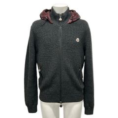 MONCLER(몽클레일) 블루존 사이즈 M MAGLIONE TRICOT CARDIGAN(마리오네트리콧 카디건) 다크 그레이×보르도 다운