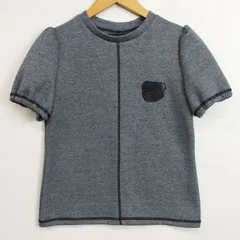 LAND by MILKBOY Tシャツ 半袖 カットソー ステッチ ワンポイント クマ パフスリーブ 日本製 ダークポップ 原宿 グレー系 D399のサムネイル