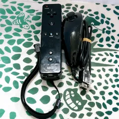 任天堂 純正 Wiiリモコンプラス ブラック RVL-036 ヌンチャク セット 動作確認済み Nintendo MotionPlus INSIDE ウィー 黒 コントローラー 周辺機器