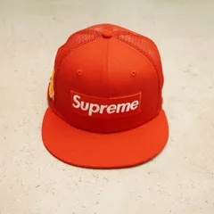 国内正規 美品 24SS SUPREME シュプリーム × NEW ERA ニューエラ Box Logo Mesh Cap ボックスロゴ メッシュ キャップ 帽子 赤 7 1/2 2159Q♪